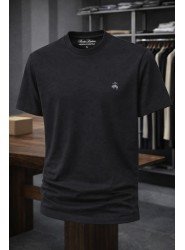 9188-Brook Brothers Siyah Modal Kumaş Basic Tshirt