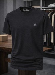 9188-Brook Brothers Siyah Modal Kumaş Basic Tshirt