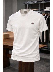 9190-Gnt Beyaz Gant Logolu Basic Tshirt