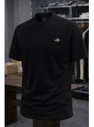 9191-Gnt Siyah Gant Logolu Basic Tshirt
