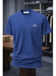 9192-Gnt Lacivert Gant Logolu Basic Tshirt