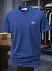 9192-Gnt Lacivert Gant Logolu Basic Tshirt