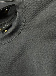 9203-NTWRK Antrasit Kendinden Desenli Kumaş Basic Tshirt