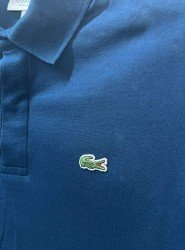 9209-Lcst Lacivert Pike Kumaş Gizli Düğme Polo Yaka Tshirt