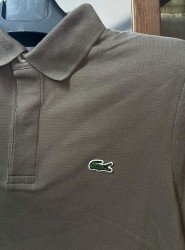 9210-Lcst Yağ Yeşili Pike Kumaş Gizli Düğme Polo Yaka Tshirt