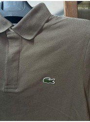 9210-Lcst Yağ Yeşili Pike Kumaş Gizli Düğme Polo Yaka Tshirt