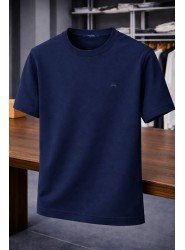9217-Brooks Brothers Lacivert Modal Kumaş Basic Tshırt