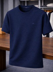 9217-Brooks Brothers Lacivert Modal Kumaş Basic Tshırt
