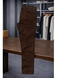 9224-NTWK Kahve Rengi Gabardin Pamuk Pantolon