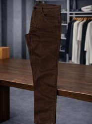 9224-NTWK Kahve Rengi Gabardin Pamuk Pantolon