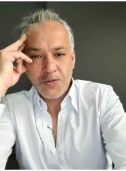 9227-Briva Beyaz Dik Yaka Gizli Düğme Slim Fit Gömlek