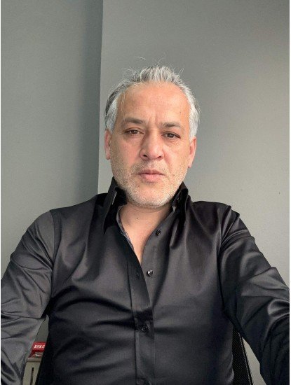 9228-Briva Siyah Dik Yaka Gizli Düğme Slim Fit Gömlek