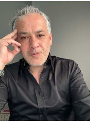 9228-Briva Siyah Dik Yaka Gizli Düğme Slim Fit Gömlek