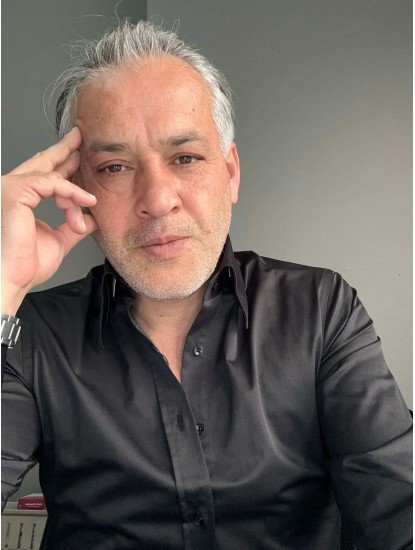 9228-Briva Siyah Dik Yaka Gizli Düğme Slim Fit Gömlek