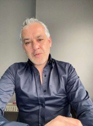 9229-Briva Lacivert Dik Yaka Gizli Düğme Slim Fit Gömlek