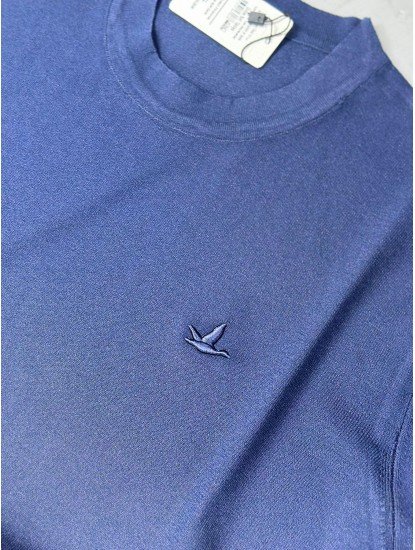 9231-BYMN Lacivert  Rayon Kumaş Bisiklet Yaka Kısa Kollu Triko