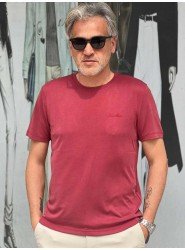 9243-Lora Piano Bordo  Modal Kumaş Basic Tshirt