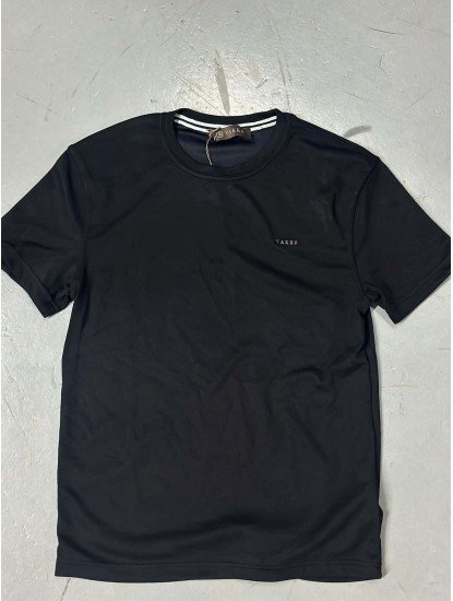 9246-VK Siyah Metal Logo Modal Kumaş Basic Tshirt