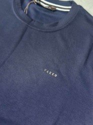 9247-VK Lacivert Metal Logo Modal Kumaş Basic Tshirt