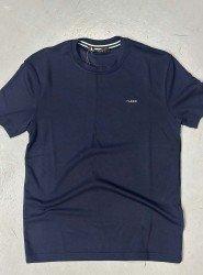 9247-VK Lacivert Metal Logo Modal Kumaş Basic Tshirt