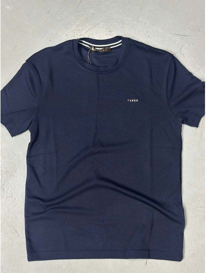 9247-VK Lacivert Metal Logo Modal Kumaş Basic Tshirt