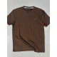 9249-VK Kahve Metal Logo Modal Kumaş Basic Tshirt
