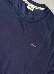9251-BYMN Lacivert Metal Logo Modal Kumaş Basic Tshirt