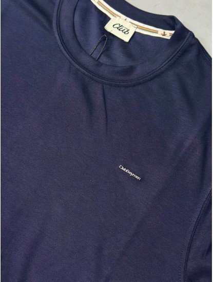 9251-BYMN Lacivert Metal Logo Modal Kumaş Basic Tshirt