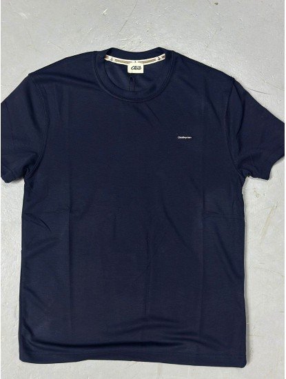9251-BYMN Lacivert Metal Logo Modal Kumaş Basic Tshirt