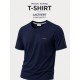 9251-BYMN Lacivert Metal Logo Modal Kumaş Basic Tshirt