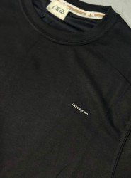 9253-BYMN Siyah Metal Logo Modal Kumaş Basic Tshirt