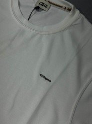 9254-BYMN Ekru Metal Logo Modal Kumaş Basic Tshirt