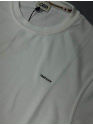 9254-BYMN Ekru Metal Logo Modal Kumaş Basic Tshirt