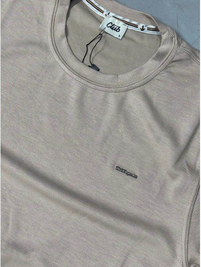 9255-BYMN Vizon Metal Logo Modal Kumaş Basic Tshirt