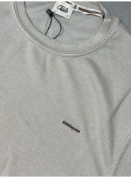 9256-BYMN Gri Metal Logo Modal Kumaş Basic Tshirt