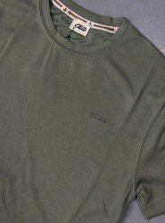 9257-BYMN Haki Metal Logo Modal Kumaş Basic Tshirt