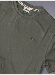 9257-BYMN Haki Metal Logo Modal Kumaş Basic Tshirt