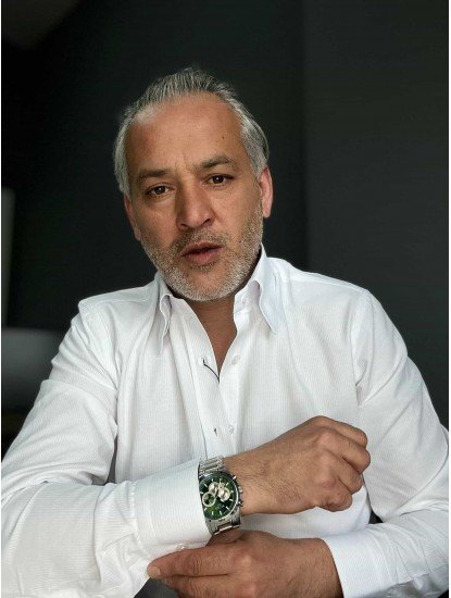 9258-Briva Beyaz Kendinden Çizgili Dik Yaka Gizli Düğme Slim Fit Gömlek