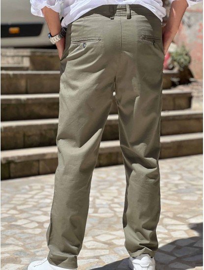 9260-Briva Yeşil Kanvas Pantolon