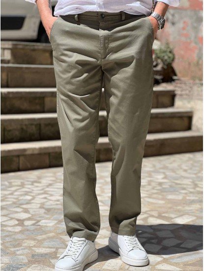 9260-Briva Yeşil Kanvas Pantolon