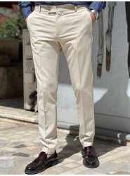 9262-Score Bej Pamuk Slim Fit Pantolon