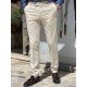 9262-Score Bej Pamuk Slim Fit Pantolon