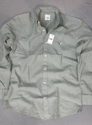 9270-BYMN Çağla Yeşili  Comfort Fit Keten Gömlek