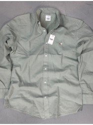 9270-BYMN Çağla Yeşili  Comfort Fit Keten Gömlek