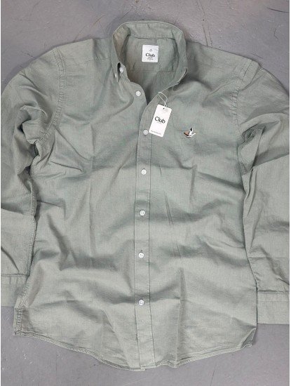 9270-BYMN Çağla Yeşili  Comfort Fit Keten Gömlek