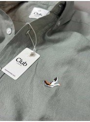 9270-BYMN Çağla Yeşili  Comfort Fit Keten Gömlek