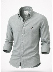 9270-BYMN Çağla Yeşili  Comfort Fit Keten Gömlek