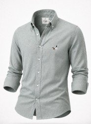 9270-BYMN Çağla Yeşili  Comfort Fit Keten Gömlek