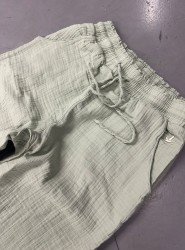9286-BYMN Su Yeşili Müslin Kumaş Kadın Pantolon