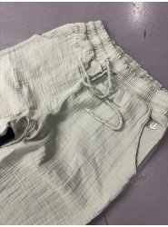 9286-BYMN Su Yeşili Müslin Kumaş Kadın Pantolon
